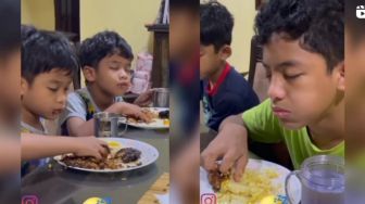 Viral Aksi Bocil Makan Sahur sambil Mengantuk, Warganet: Pernah Merasakan