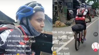 Duh! Pria Ini Mudik Tangerang-Tegal Menggunakan Sepeda, Warganet: Semangat Mas