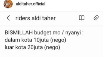 Viral Riders Aldi Taher Harga Terjangkau Bisa Nego, Tri Suaka dan Zinidin Zidan Kena Sentil