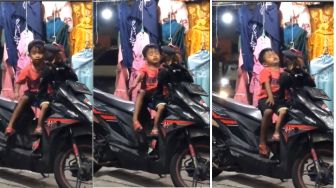 Potret Bocil Jaga Adiknya di Atas Motor Honda BeAT Jadi Sorotan, Publik: Emaknya Kelamaan Pilih Baju Lebaran Nih