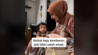 Balita Salah Mengira Perempuan Lain Ibunya Saat Silaturahmi Lebaran, Ekspresinya Menggemaskan