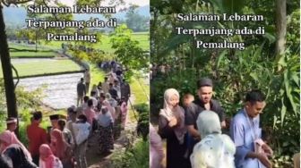 Tradisi Salaman Lebaran Terpanjang Saat Lebaran Idul Fitri, Tetap Salam Walau Tak Kenal