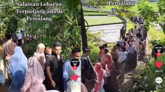 Tradisi Salaman Terpanjang di Pemalang Viral, Warganet: Lebaran yang Sesungguhnya