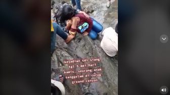 Viral di TikTok, Video Seorang Anak Tenggelam di Curug Green Canyon Cariu