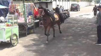 Kuda Berlarian di depan Kenjeran Park Surabaya, Diduga Terlepas