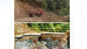 Penampakan Gunung di Kabupaten Luwu Utara Sebelum dan Sesudah Dipotong, Gubernur: Alhamdulillah Dapat Dilewati Kembali