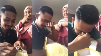 Momen Haru Pria Menangis Dapat Kado Ultah USG Istri: Lima Tahun Menantikan