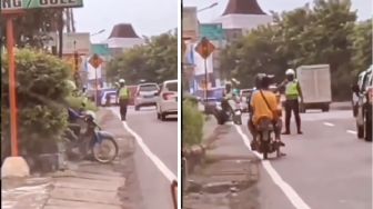 Baru Keluar Gang, Pemotor Malah Harus Berurusan dengan Polisi, Sebabnya Bikin Tepuk Jidat