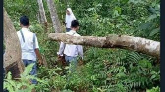 Viral Foto Pelajar SMA Berkeliaran di Hutan, Komentar Warganet Mencoba Berpikir Positif Kocak