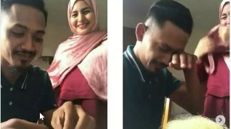 Setelah Penantian Panjang, Reaksi Pria Ini Bikin Haru Saat Dihadiahi Kado Ulang Tahun Foto USG Istrinya