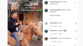 Berangkat ke Sekolah Tak Pakai Kendaraan, Tunggangan Siswa Ini Jadi Sorotan