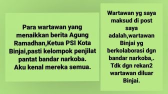 Heboh Oknum DPRD Sumut Sebut Wartawan yang Beritakan Ketua PSI Binjai Penjilat Bandar Narkoba