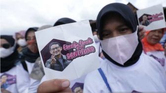 Wow! Emak-emak di Temanggung Dukung Sandiaga Uno Maju di Pilpres 2024