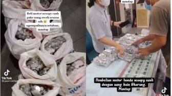 Beli Motor Scoopy Pakai 9 Karung Uang Receh, Netizen: Yang Penting Cash