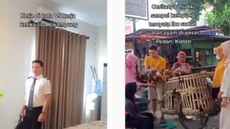 Pilot Pesawat Ini Tak Malu-malu Bantu Ibu Dagang Ayam di Pasar saat Mudik Lebaran, Videonya Viral