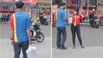 Tempat Kerja Berseberangan, Pasangan Dua Minimarket Saingan Ini Bikin Warganet Iri