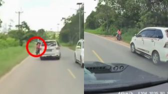 Detik-Detik Toyota Avanza Nyaris Tabrak Tiang di Pinggir Jalan, Sebabnya Bikin Tepuk Jidat