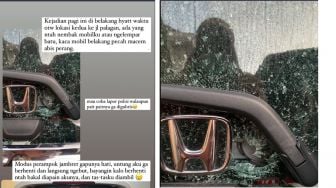 Efek Tuntutan Bekerja di Pagi Buta: Pemobil Honda Brio Syok Alami Insiden, Kaca Belakang Pecah, Wajib Waspada