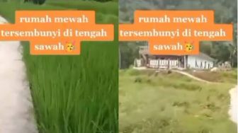 Potret Rumah Mewah di Tengah Sawah, Warganet: Kang Paket Bingung Nggak Ya?