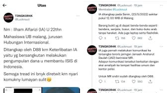 Beberkan Soal Mahasiswa HI Ketangkap Densus 88 karna Terlibat Aksi Pengumpulan Dana ISIS, Warganet: Ngeri Juga Mainnya!