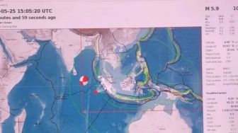 Pusat Gempa di Samudera Hindia Belanda M 5,9 Semalam Berdekatan Dengan Gempa Besar 2016