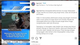 Lompat ke Sungai, Pemuda Ini Tak Sadar Arus di Bawah Deras