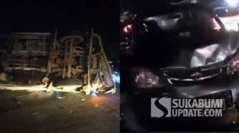 Toyota Avanza dan Daihatsu Sigra Tertimpa Truk Tangki di Tanjakan Pamuruyan Sukabumi, Begini Kondisi Penumpangnya
