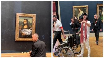 Duh! Lukisan Mona Lisa di Museum Louvre Dilempari Kue oleh Pria Berwig