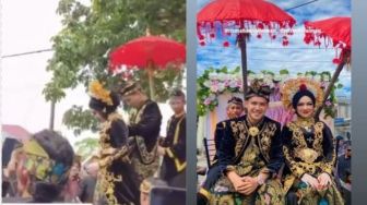 Witan Sulaiman Pakai Baju Adat Sasak Lengkap Dengan Sapuq Saat Menikah di Palu