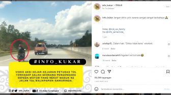 Viral, Pengendara Motor Nekad Lewat Tol Balsam, Warganet Sebut: Ngidam Lewat Tol