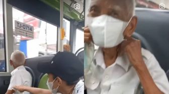 Bagikan Masker Baru ke Kakek di Dalam Bus, Aksi Pria Ini Bikin Salut