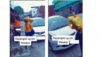 Wanita Ini Punya Cara Bikin Jera Pasangan yang Lagi Bersama Pelakor, Honda Jazz Jadi Korban