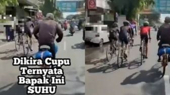 Dikira Cupu Ternyata Suhu, Bapak Ini Tantang Atlet Sepeda Adu Balap, Warganet: Pakai Turbo