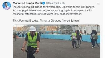 Politisi PSI Mohamad Guntur Romli Sindir Ahmad Sahroni yang Beli Tiket Formula E: Borong Sendiri Kok Bangga