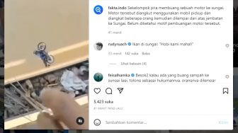 Viral di IG Sekelompok Pria Buang Motor ke Sungai, Warganet: RX King Mahal