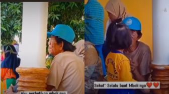 Viral Video Kakek Temani Cucunya yang Masih Paud Ikuti Lomba, Warganet Berkaca-kaca