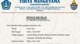 Pasokan Air PDAM di Kuta Utara Terganggu, Warganet Komplain