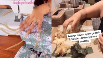 Perempuan Punya Kuku Tangan dan Kaki Super Panjang, Videonya Saat Makan Jadi Sorotan