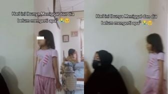 Nyesek! Ibunya Meninggal Bocah Polos Ini Masih Tersenyum Karena Tak Tahu Apa-apa, Tamu Pengajian Dibuat Haru