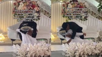 Pertama Kali Berpelukan Hangat, Pengantin Wanita dan Ayah Terharu sampai Ambruk saat Sungkeman