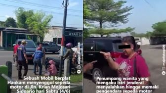 Mobil Plat Dinas Senggol Sepeda Motor, Ibu-ibu Penumpang Ngaku Istri Jendral Marah dan Memaki Pemotor