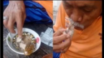 Viral Kakek-Kakek Makan Sop Ular, Utuh dengan Kulit dan Kepala