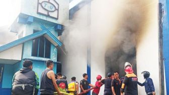 Studio Gedung TVRI Kalimantan Tengah Terbakar