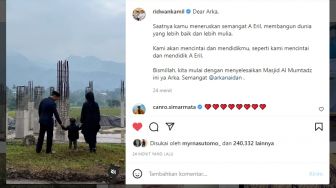 Ridwan Kamil Unggah Pesan dan Harapan untuk Arkana: Saatnya Kamu Meneruskan Semangat A Eril