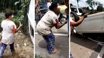 Viral Video Emak-emak Asyik Rekam Kecelakaan, Warga: Woi Bu Tolongin dong...