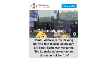 Ibu-ibu Bergamis Foto Sambil Tertawa di Depan Makam Anak Ridwan Kamil, Netizen: Tak Punya Empati Banget!