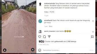 Ngeri! Penampakan Jalan di Loa Buah Viral di Medsos, Berlumpur Merah dan Licin: Pemkot Ni Punya Mata Enggak Sih