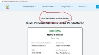 BREAKING NEWS: Website PPDB Dinas Pendidikan Sulsel Berubah Jadi Dinas Pendidikan Provinsi Atlantis