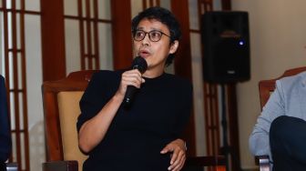 Musisi Tohpati saat konferensi pers acara Indra Lesmana Legacy Concert & Tour di Kawasan Dharmawangsa, Jakarta Selatan, Selasa (21/6/2022). [Suara.com/Alfian Winanto]