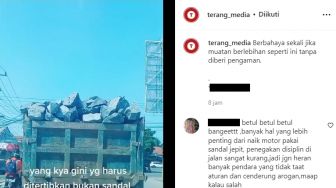 Truk Bawa Muatan Batu hingga Overload, Netizen: Kayak Gini yang Harusnya Ditertibkan, Bukan Sandal Jepit